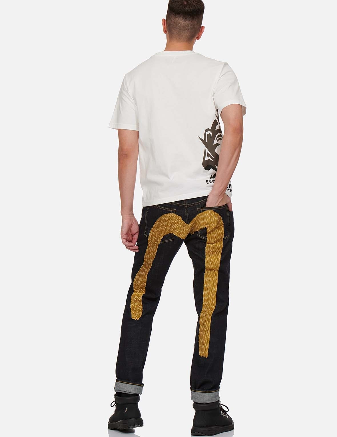 MULTICOLOR BRUSHSTROKE DAICOCK EMBROIDERY CARROT FIT JEANS #2017 - 5