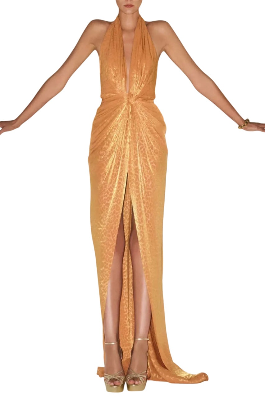 LEOPARD LUREX GEORGETTE HALTERNECK - 3