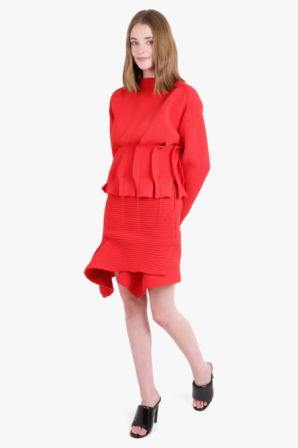 KNIT SKIRT | RED - 2