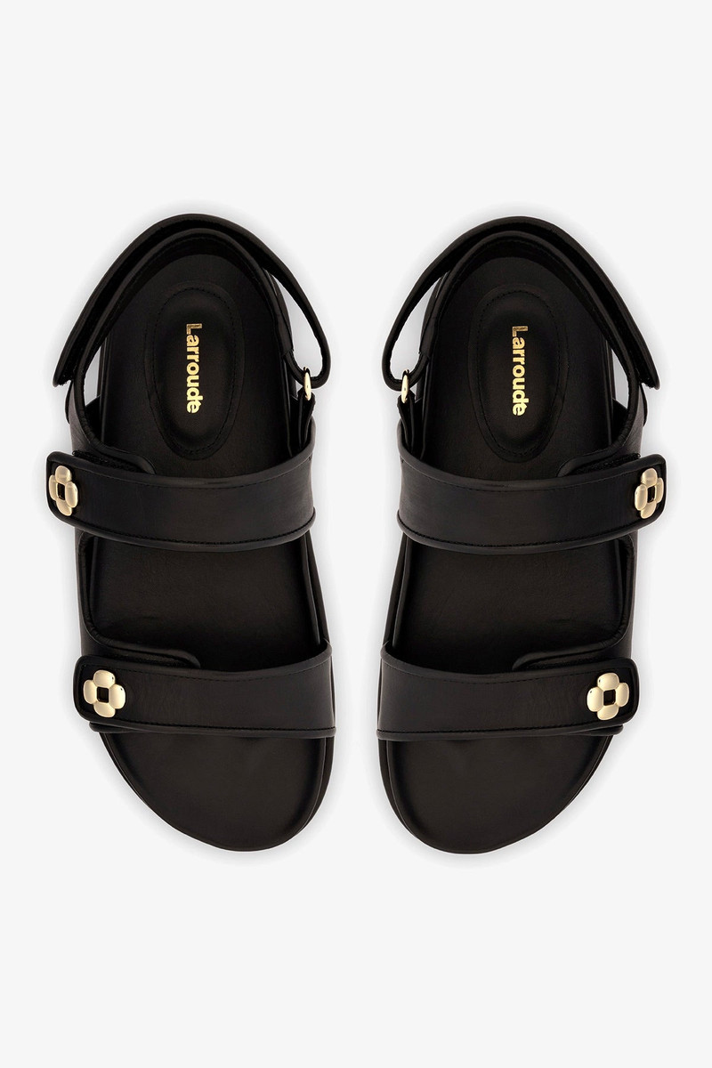 Jetty Sandal In Black Leather 6
