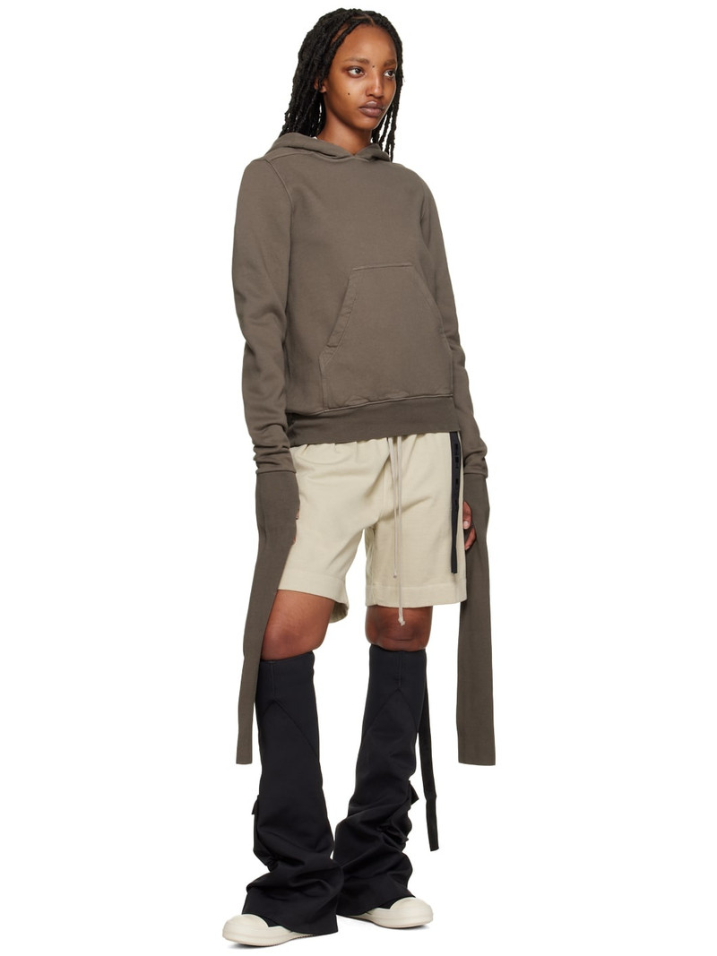 Rick Owens DRKSHDW Brown Gauntlet Granbury Hoodie outlook