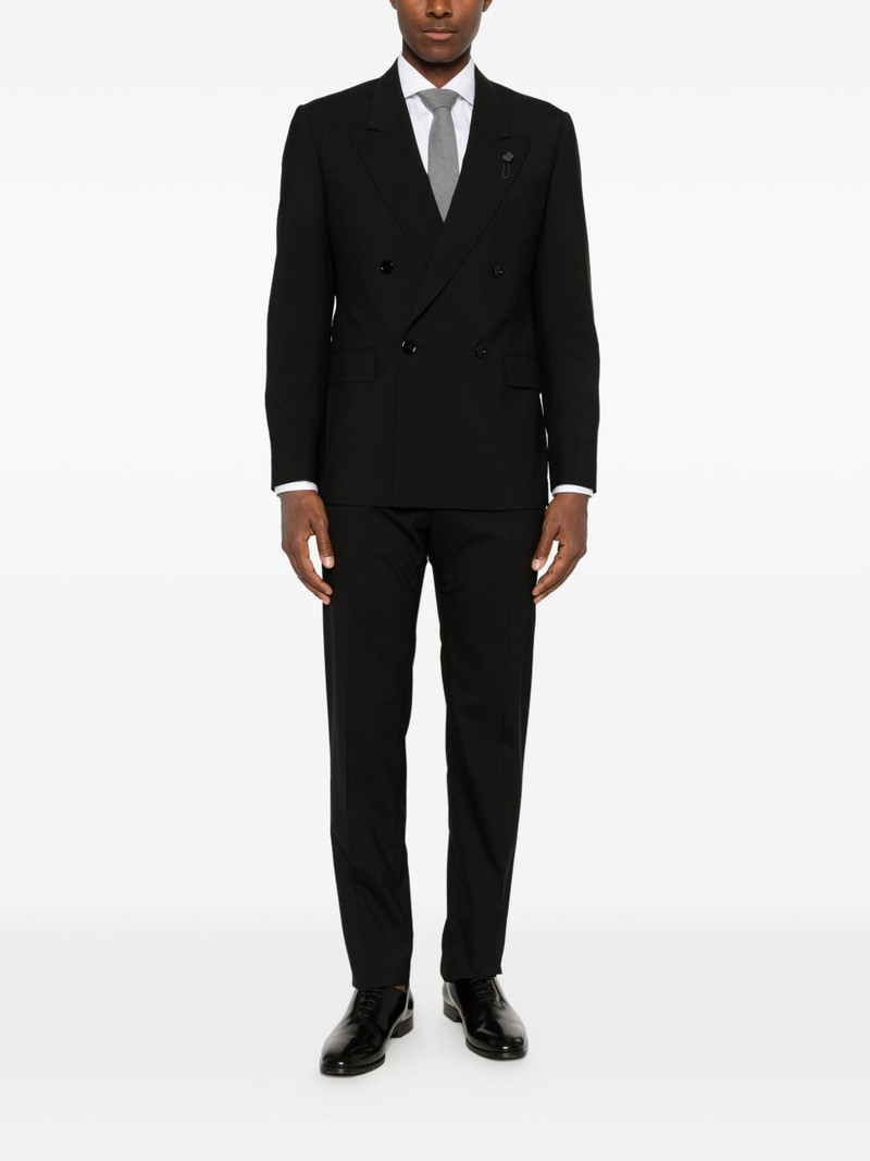 LARDINI double-breasted peak-lapel blazer outlook