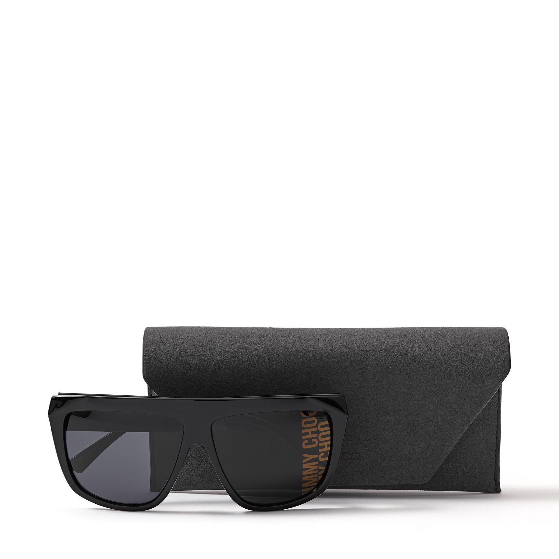 Duane
Black Square-Frame Sunglasses with Printed Jimmy Choo Logo on Lense - 4