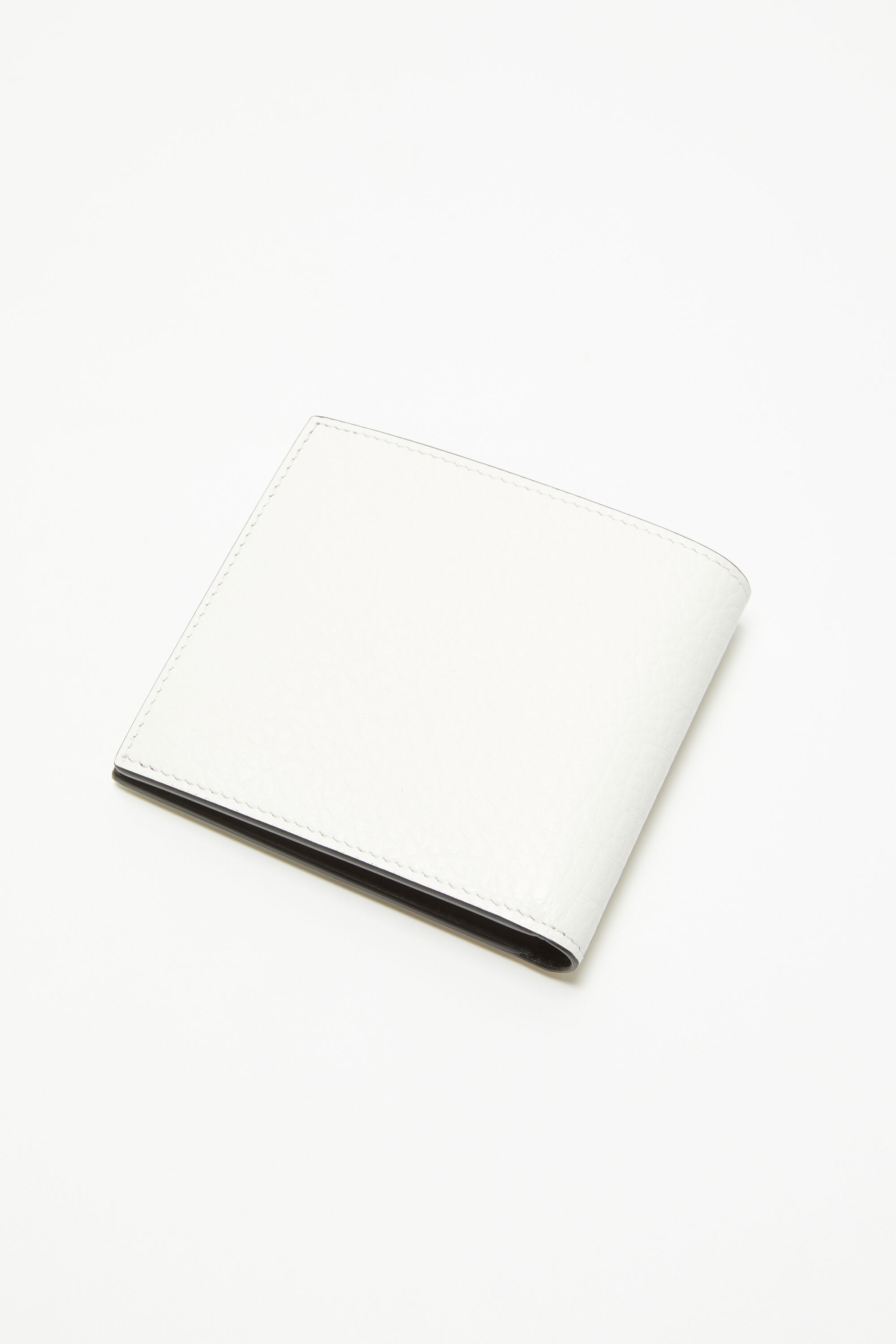 Folded leather wallet - White - 4
