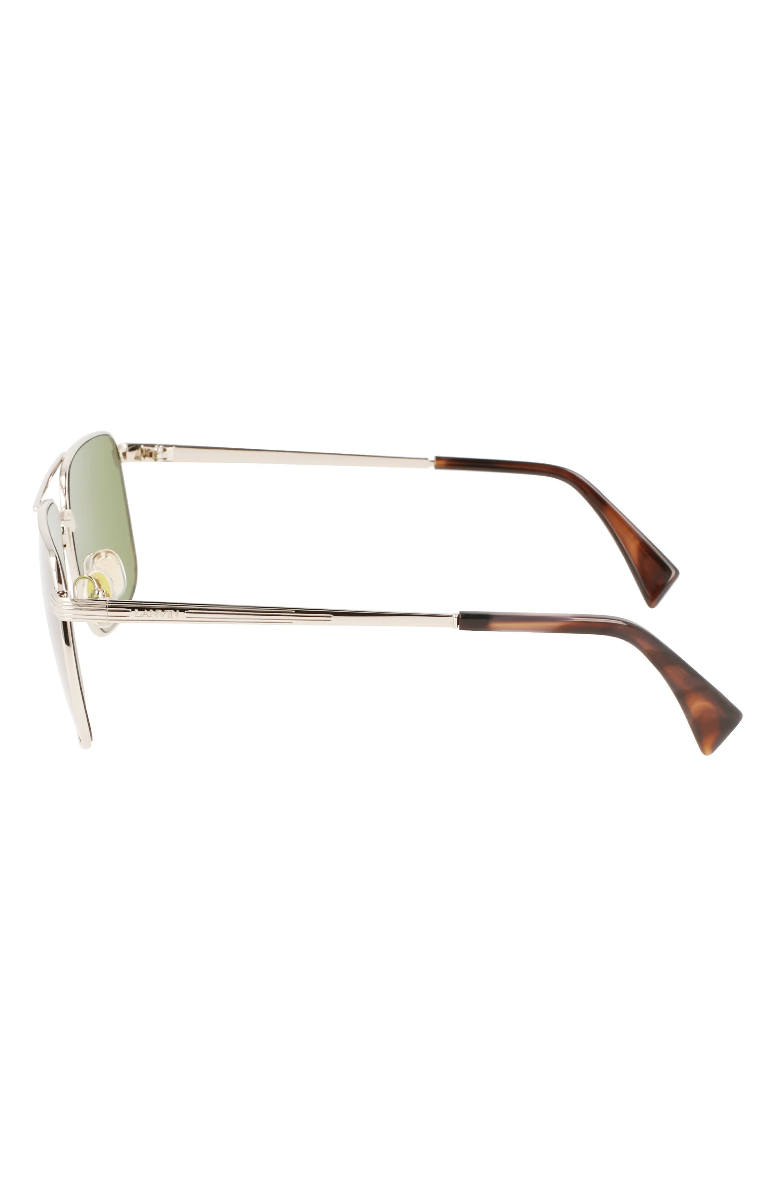 JL 58mm Rectangular Sunglasses in Gold /Green - 3