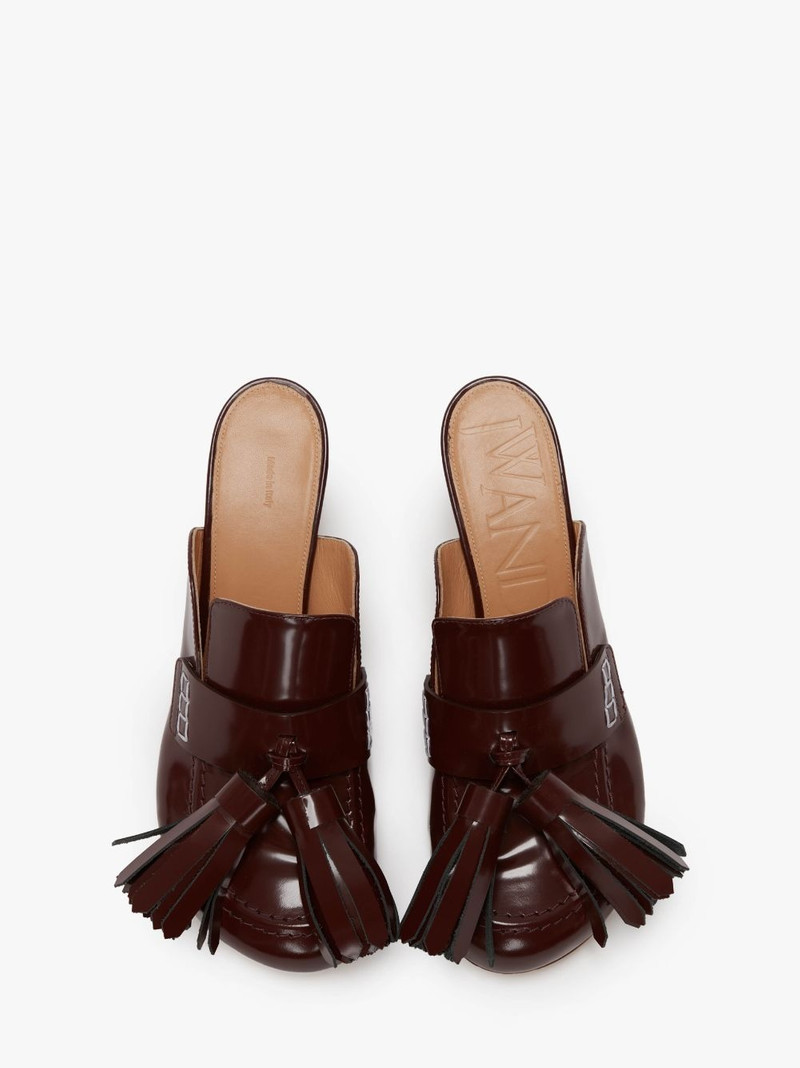 TASSEL LEATHER MULES 4