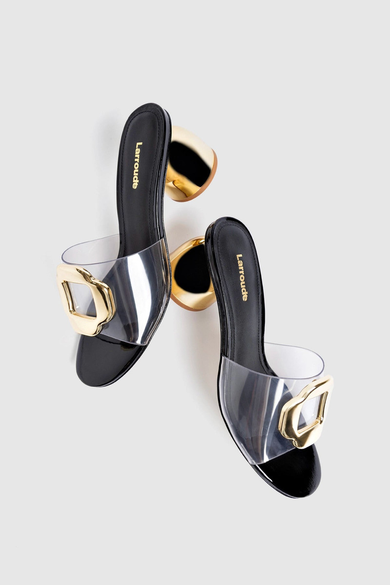 Margherita Clear Mule Black Patent Leather 5