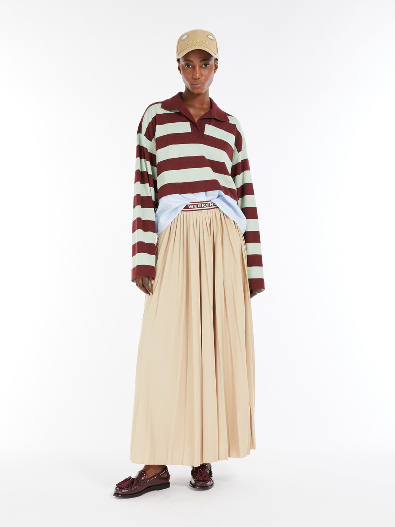 WEEKEND Max Mara BLEU Pleated jersey long skirt outlook