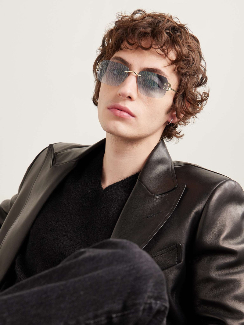 Cartier Frameless Gold-Tone and Acetate Sunglasses outlook