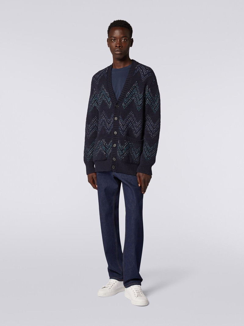 Missoni Zigzag cotton blend V-neck cardigan outlook