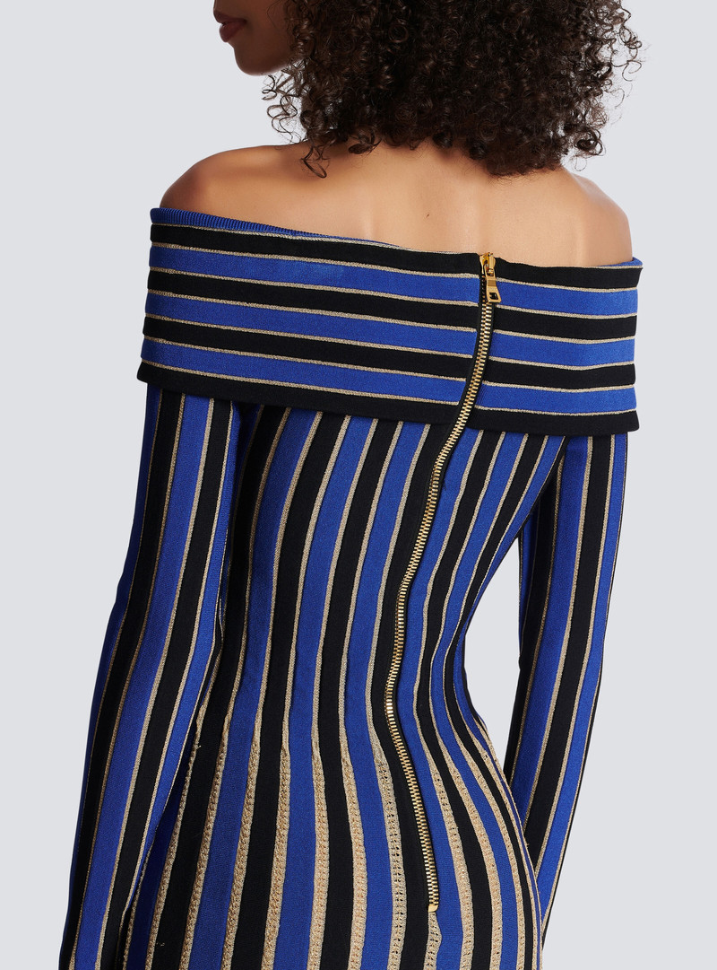 Metallic striped knit dress 8