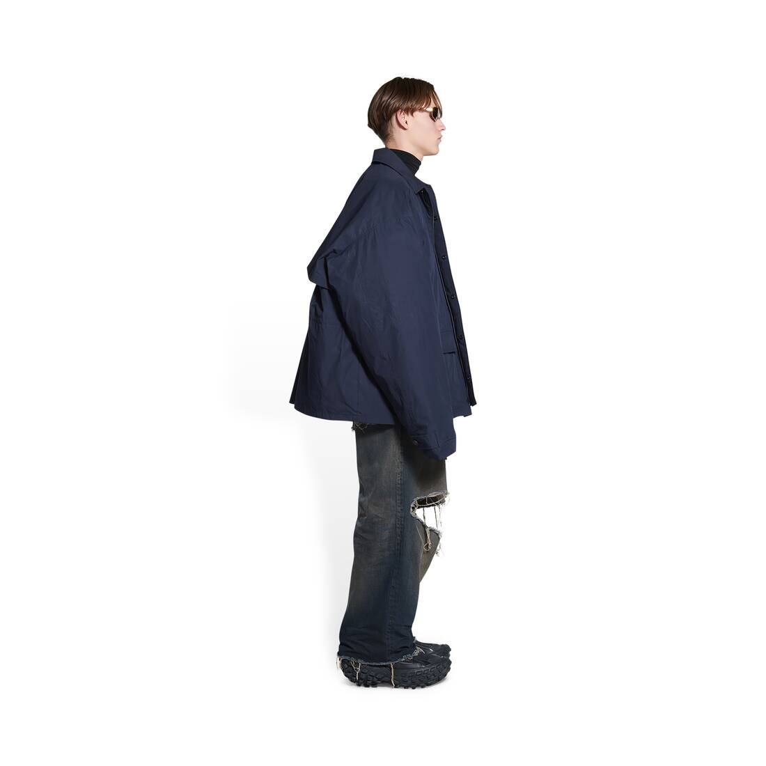 Men's Scissors Crest Parka With Removable Lining in Blue - 3
