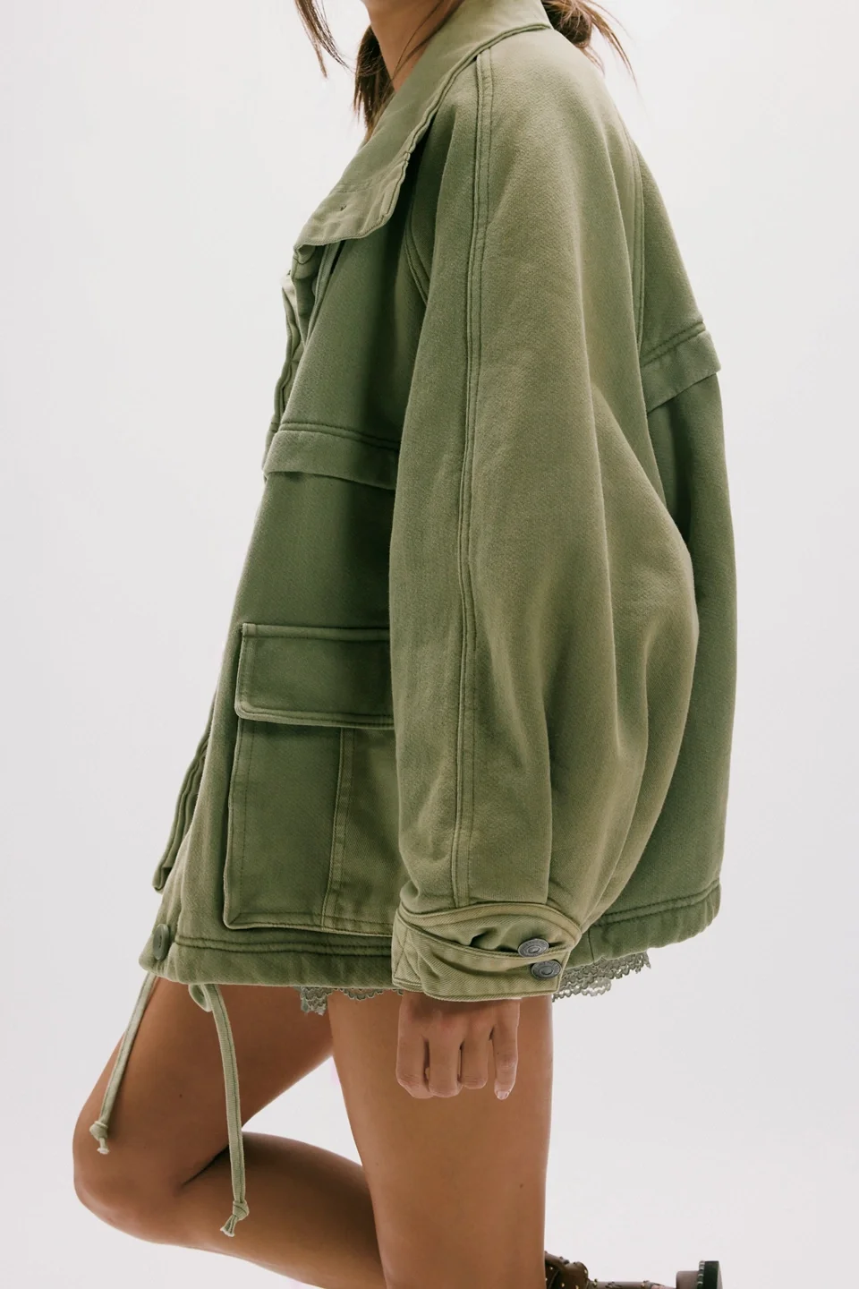Jojo Washed Oversized Funnel-Neck Jacket - 1
