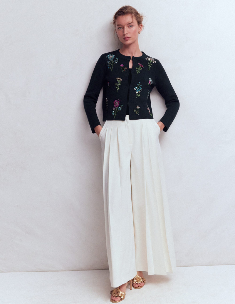 Embellished Knit Cardigan-Navy 5