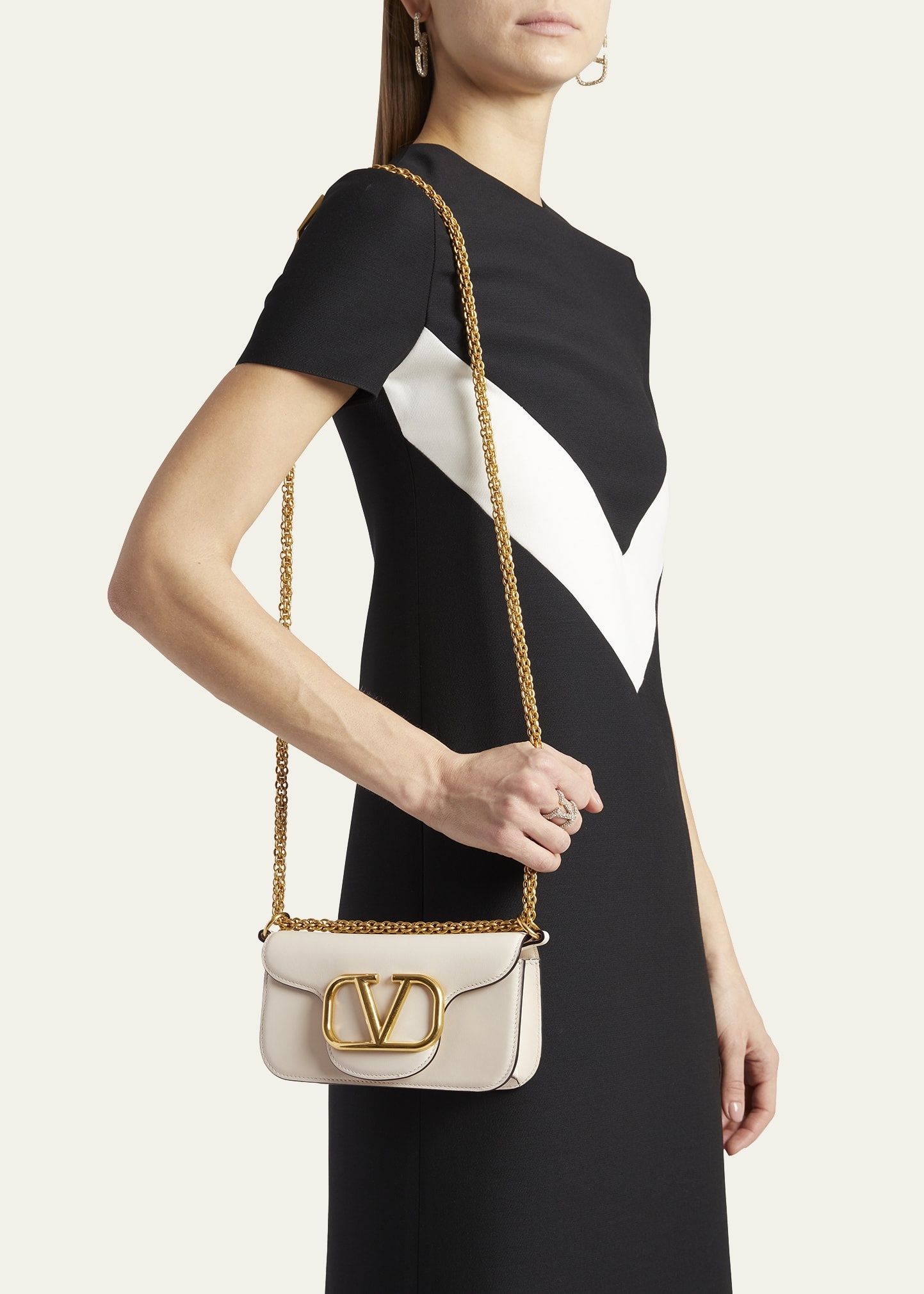 Loco Small VLOGO Calfskin Shoulder Bag - 2