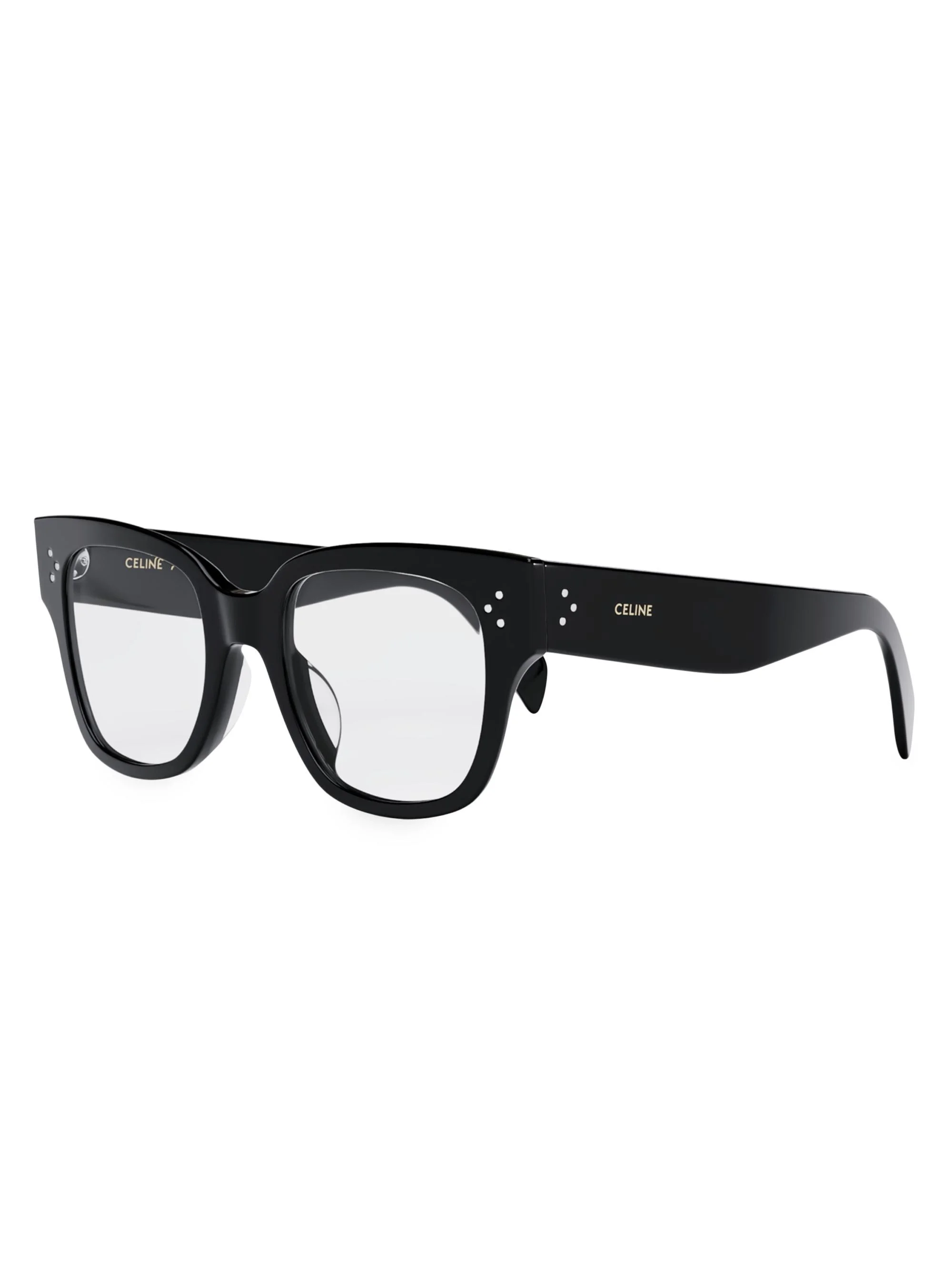 Women's Bold 3 Dots 52MM Rectangular Eyeglasses - Shiny Black - 1