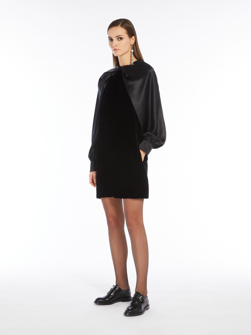 Max Mara ZARELIA Velvet and satin dress outlook