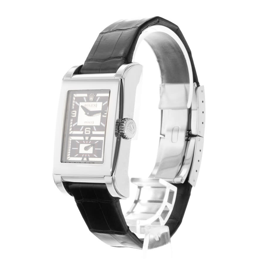 Pre-owned Rolex Cellini Prince Hand Wind Black Dial Men's Watch 5443 - 5