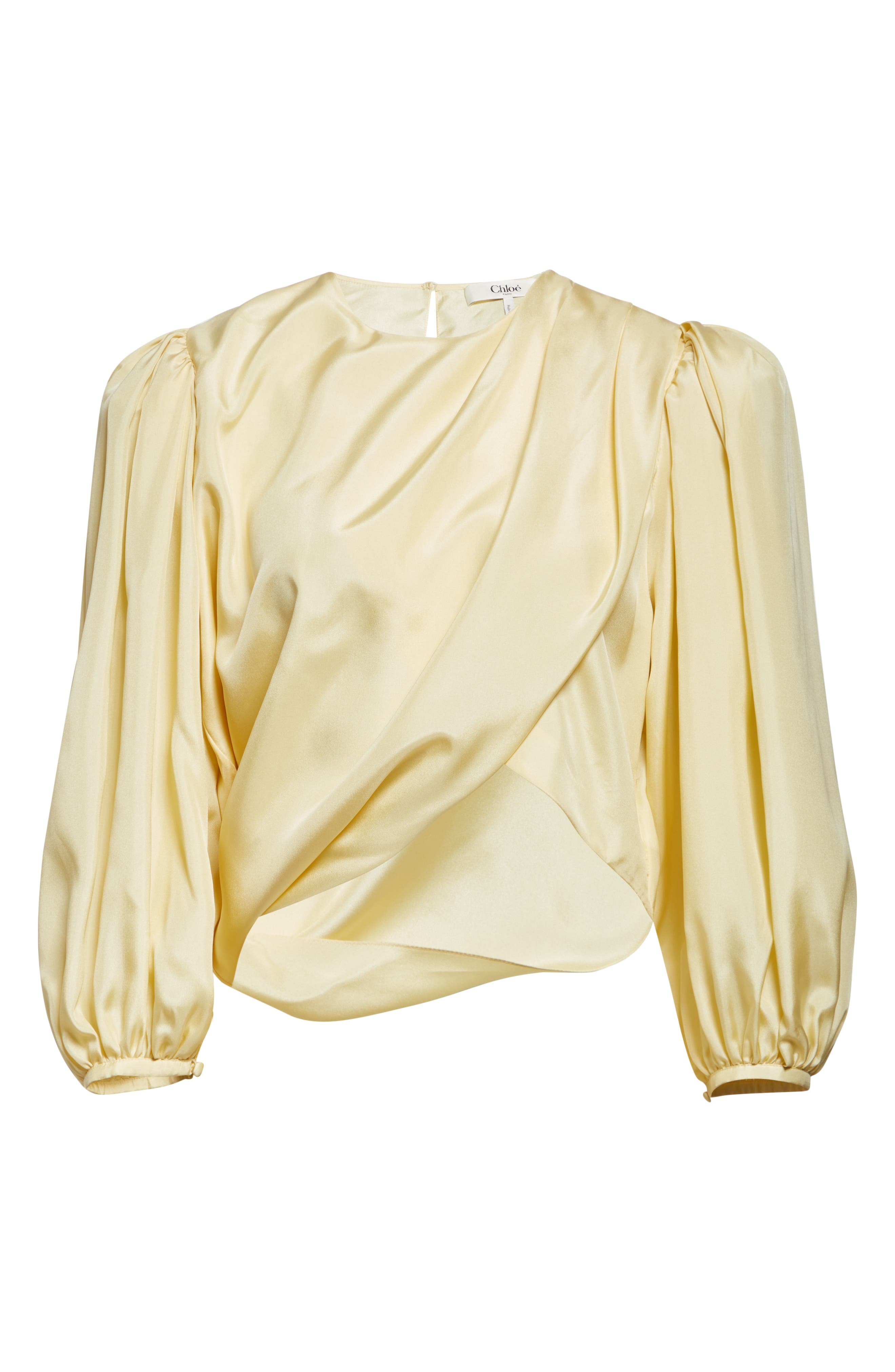 Chloé Draped Crop Top in Powder Yellow at Nordstrom - 6