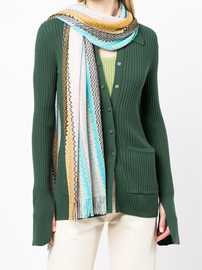 Missoni fringed embroidered scarf outlook