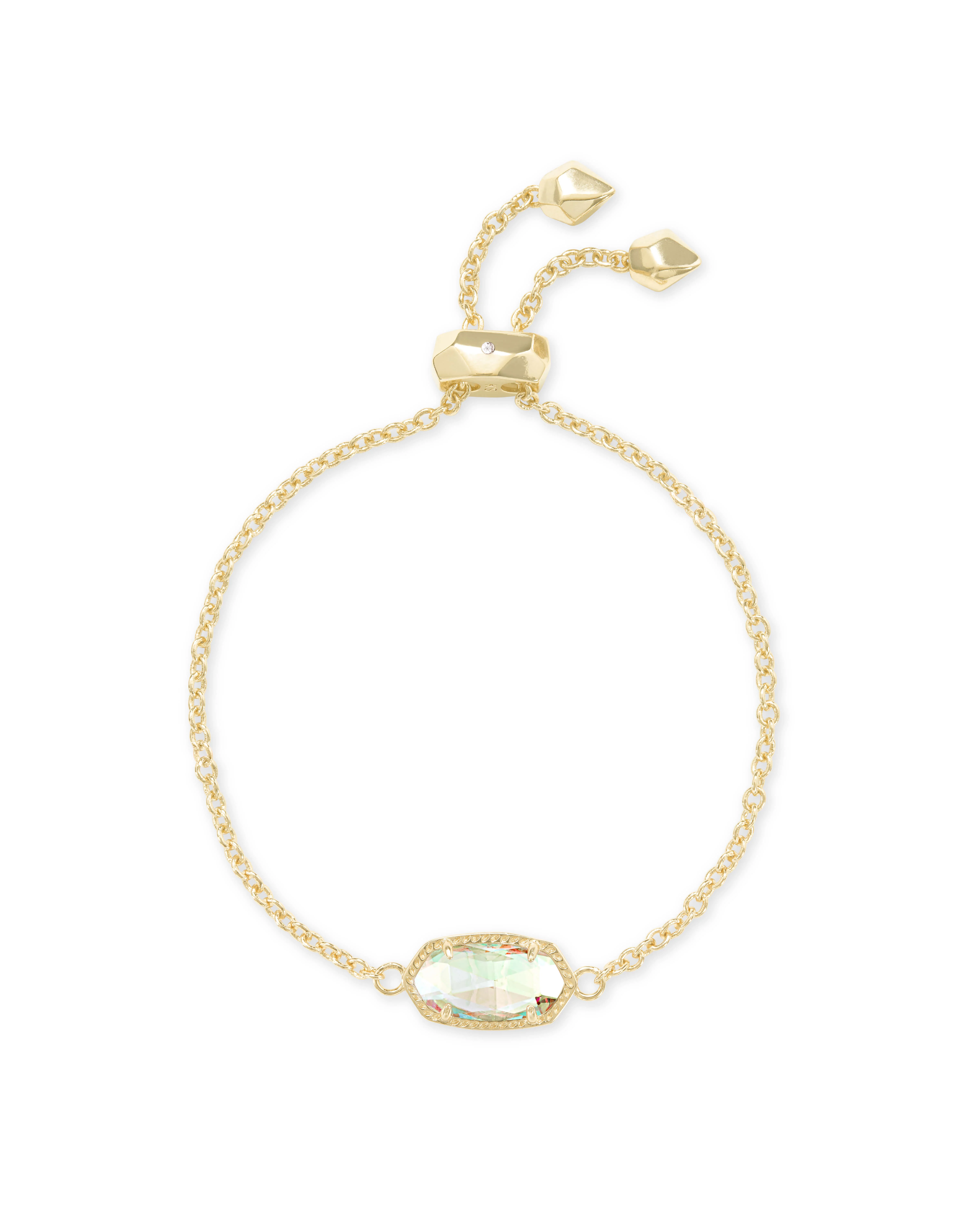 Elaina Gold Adjustable Chain Bracelet in Dichroic Glass - 1