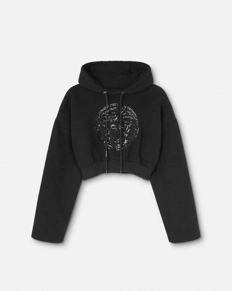 Embellished Medusa Crop Hoodie 1