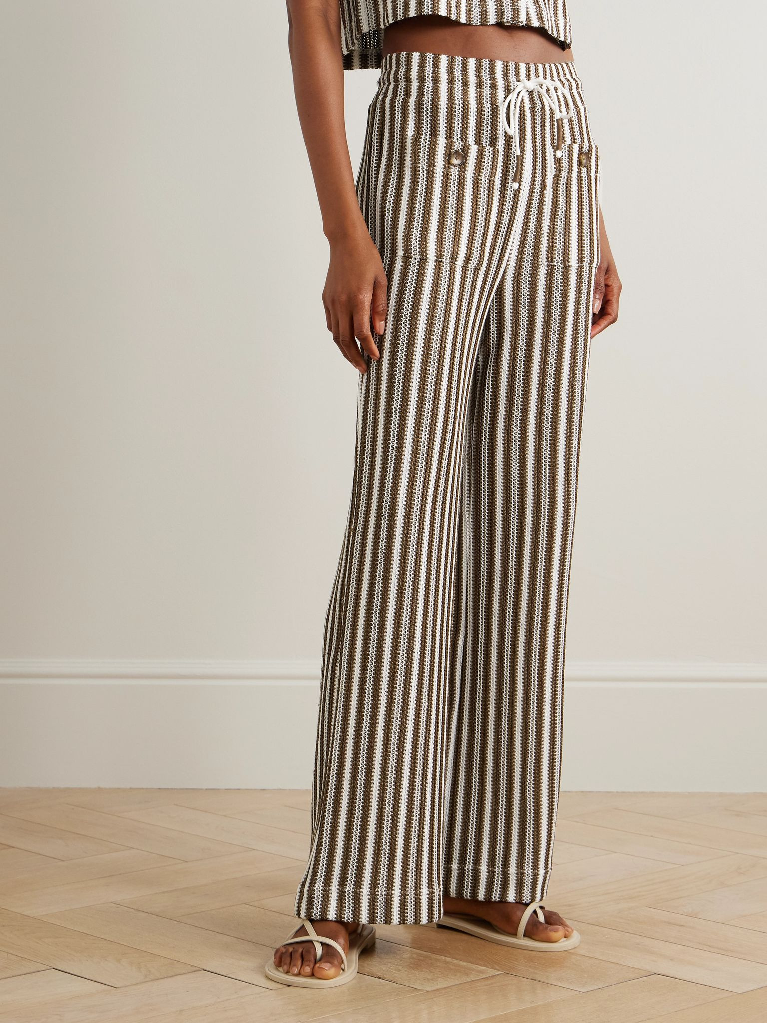 Zosia striped knitted wide-leg pants Multi - 3
