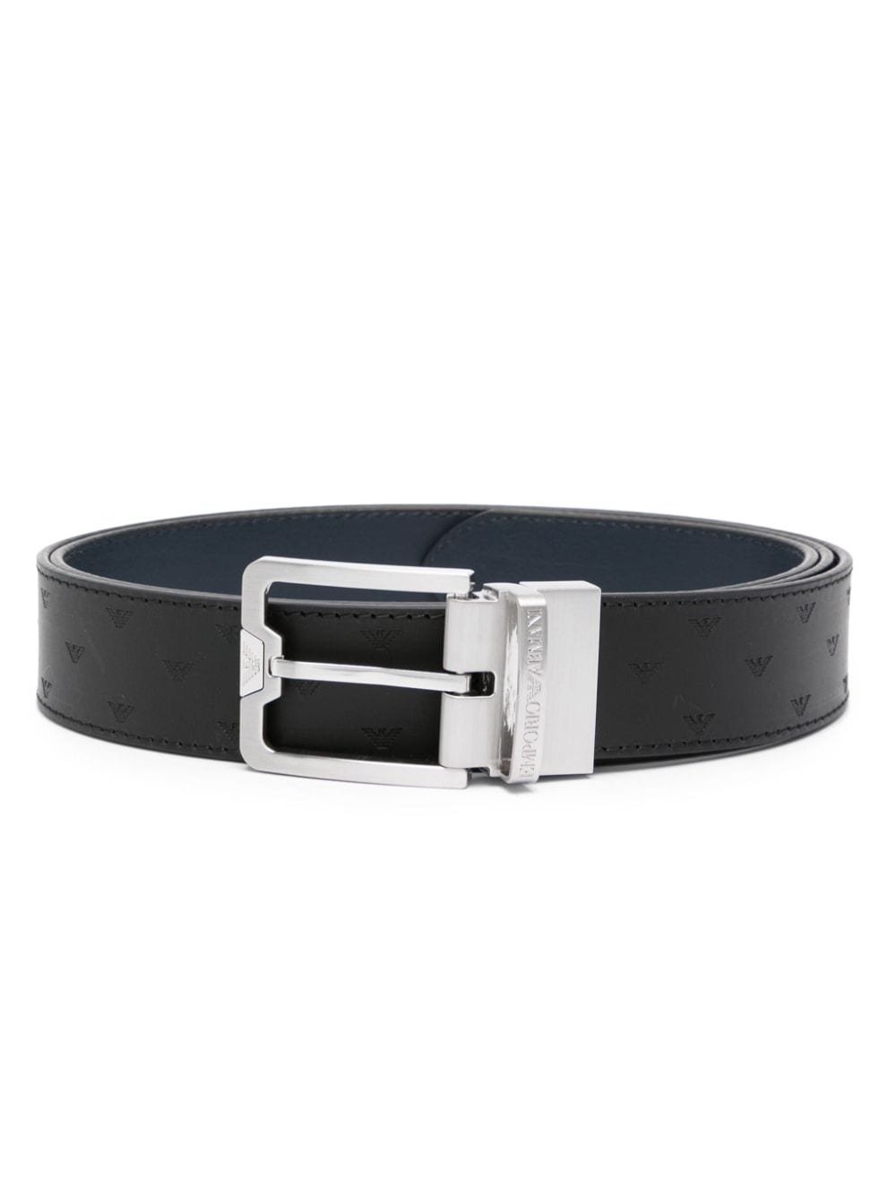 logo-debossed reversible leather belt - 1