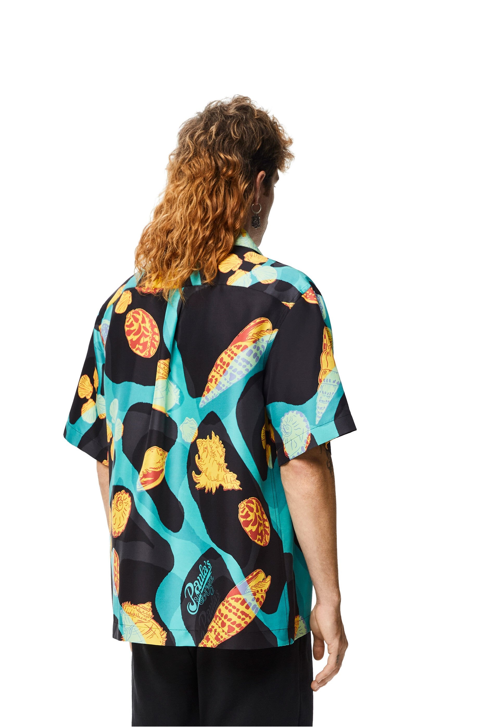 Shell print bowling shirt in silk - 4