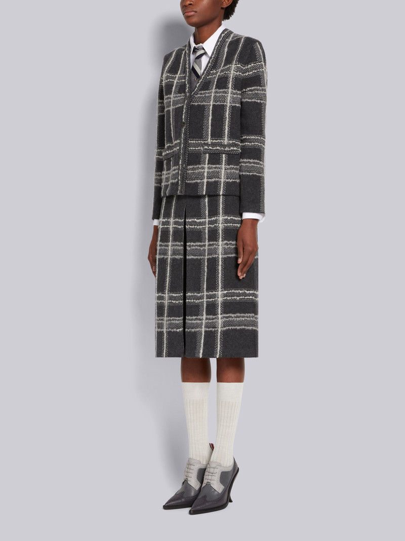 Charcoal Pebble Grain Leather 105mm Curved Heel Longwing Spectator Brogue 5