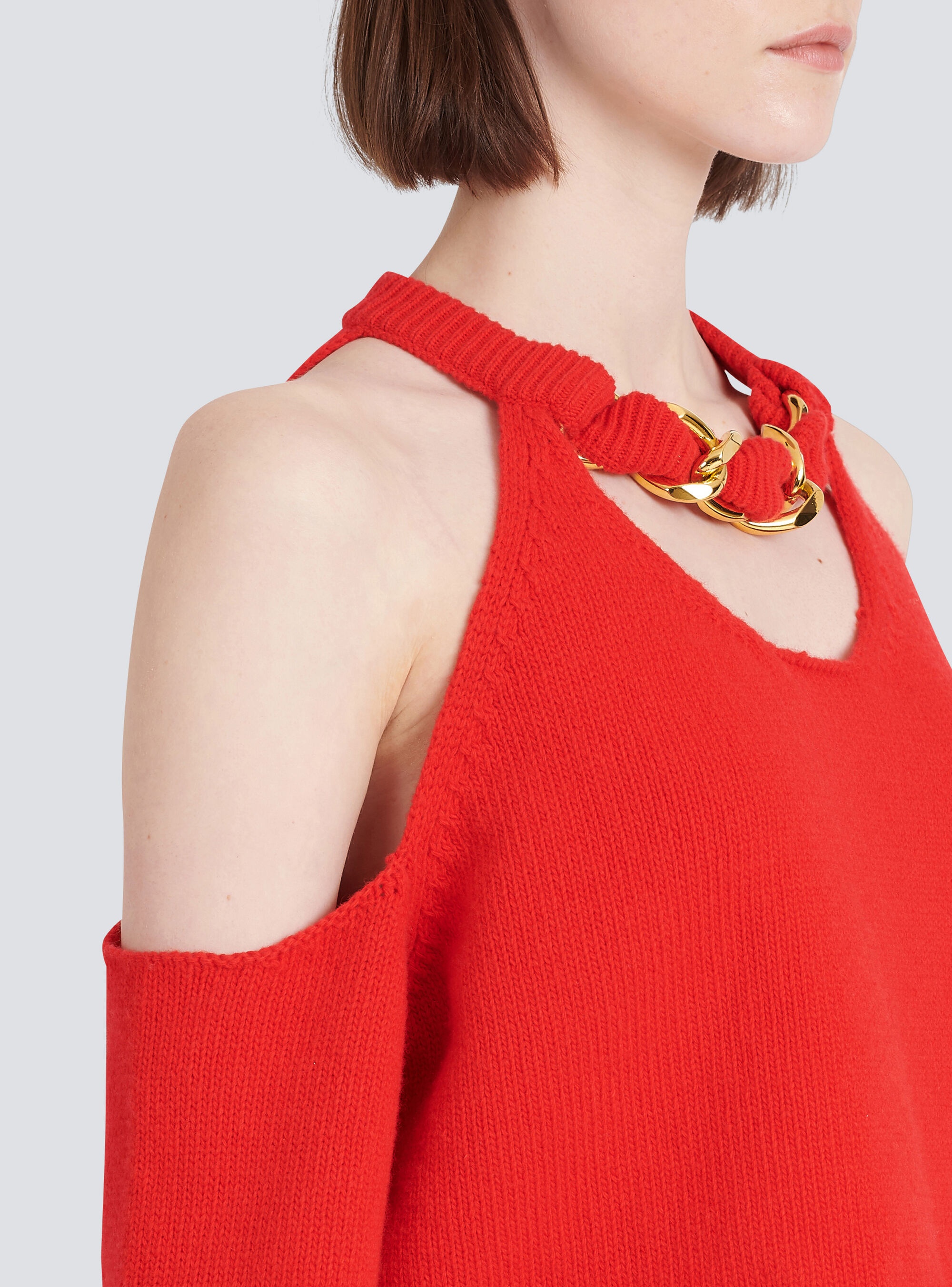Cropped knit sweater - 8