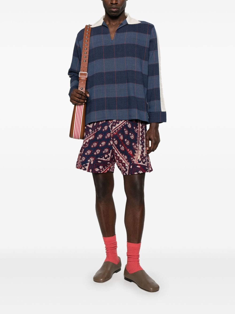 patchwork-design shorts - 2