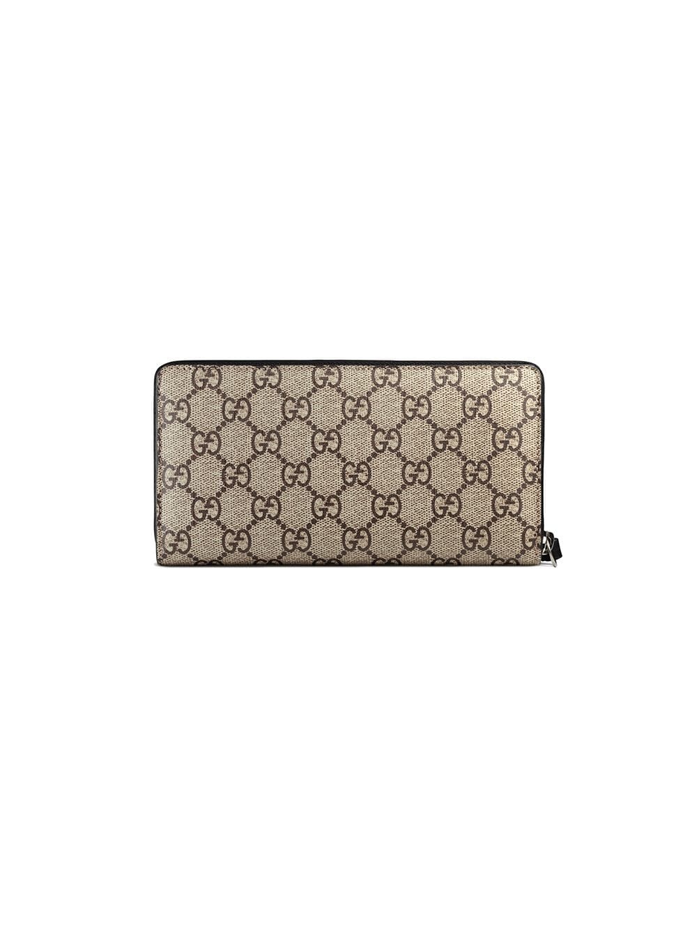 Bee print GG Supreme zip around wallet - 2