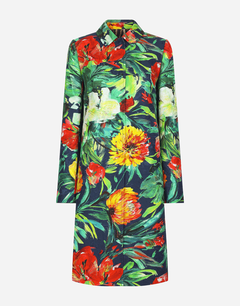 Bloom-print brocade coat 1