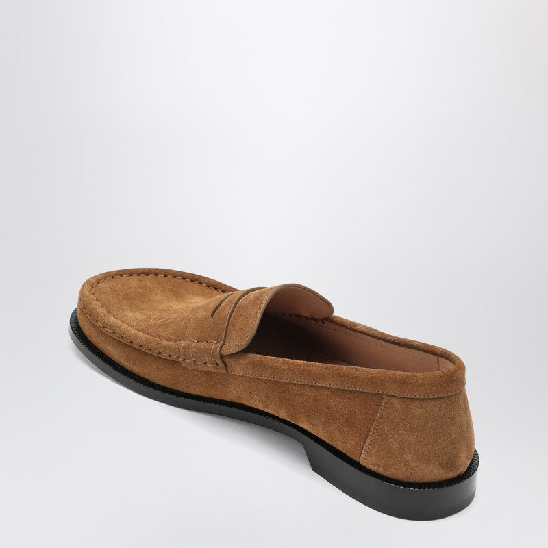 Loewe Campo Loafers In Tobacco Suede Men - 2