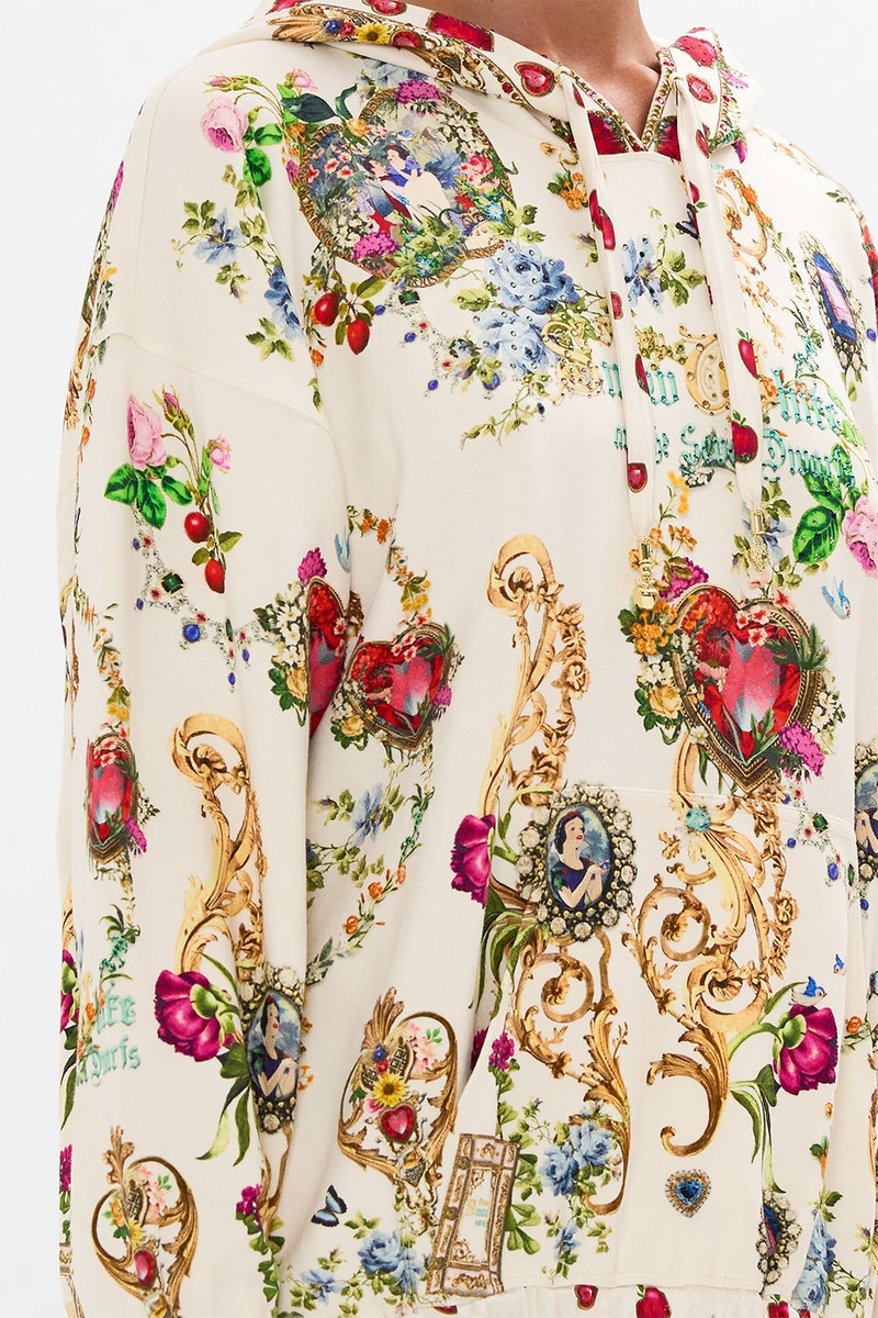 SILK HEM BAND BOYFRIEND HOODIE JUST ONE BITE SNOW WHITE 6