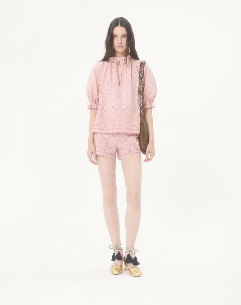 Valentino SANGALLO LACE TOP WITH FLEURS AJOURS MARGHERITINE PATTERN outlook