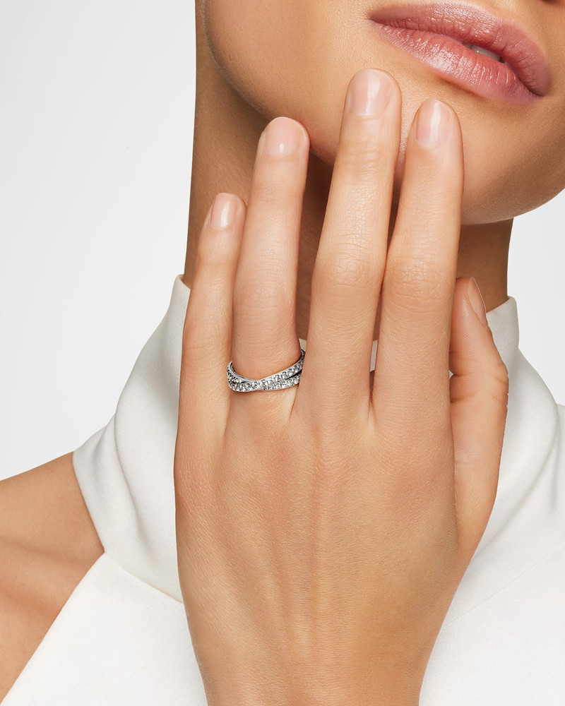 DAVID YURMAN DY Crossover Band Ring with Diamonds in Platinum, 5.2mm outlook