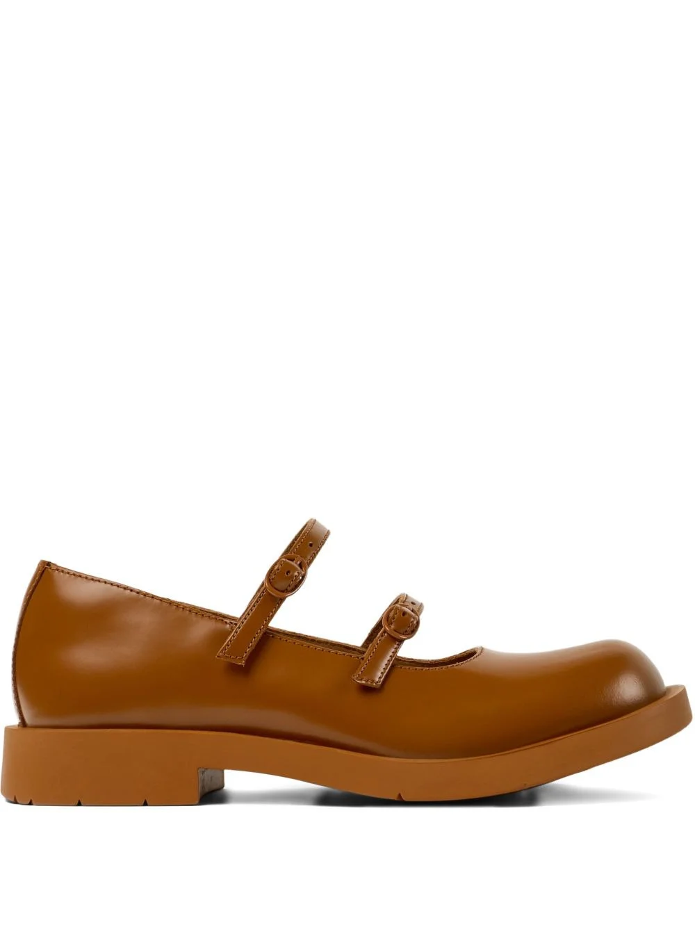 1978 double-buckle leather flat pumps - 1