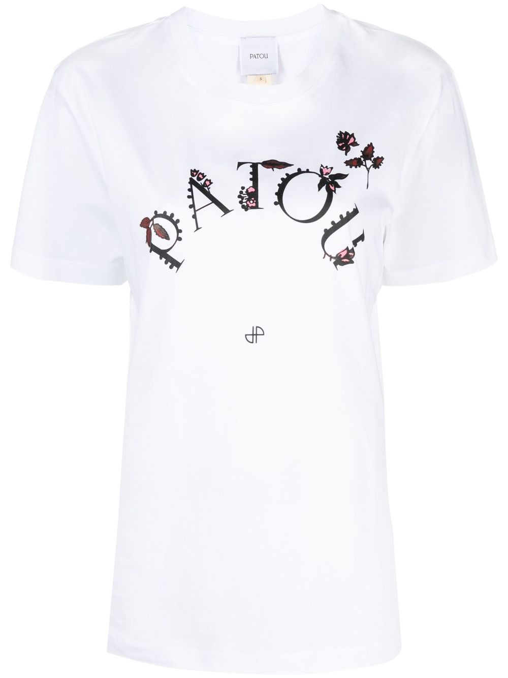 floral logo-print T-shirt - 1