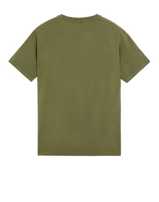 2NS84  30/1 COTTON JERSEY 'MICRO GRAPHICS THREE' PRINT_GARMENT DYED OLIVE GREEN - 2