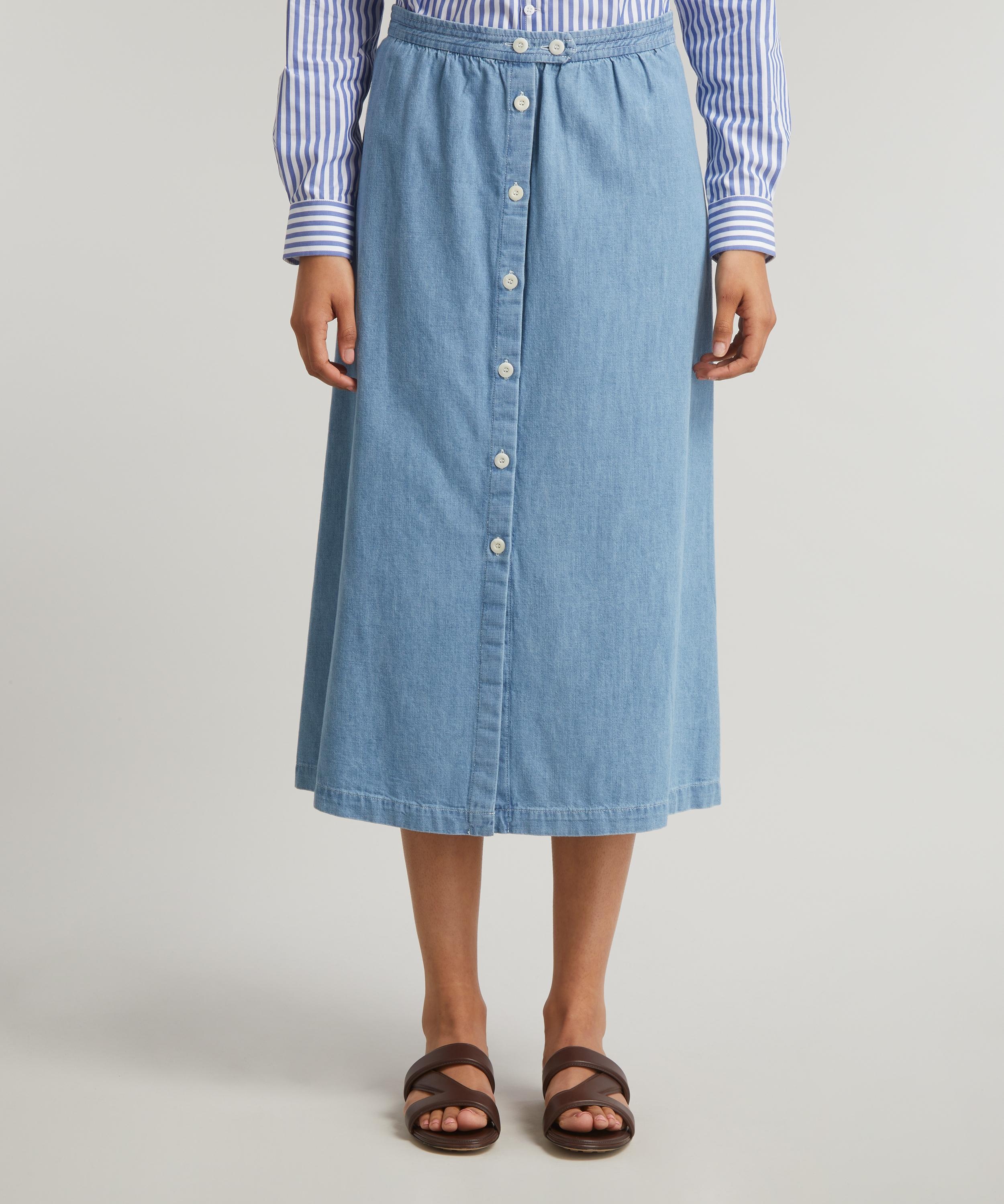 ★A.P.C.★Deauville skirt COGXX F06300 IAB A.P.C. - Deauville skirt Organic cotton - Light Blue | Smallable