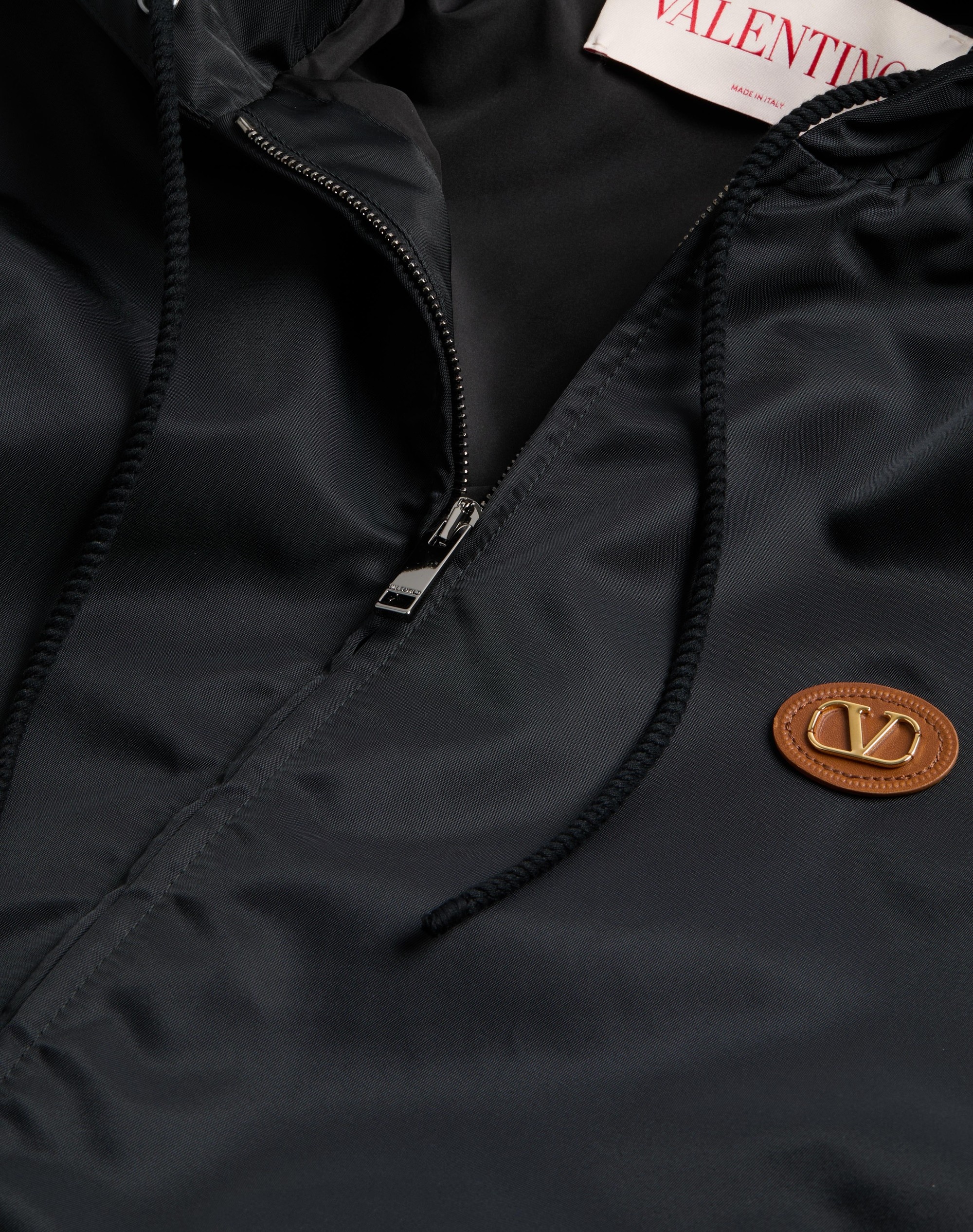 NYLON HOODED WINDBREAKER WITH VLOGO PATCH - 9