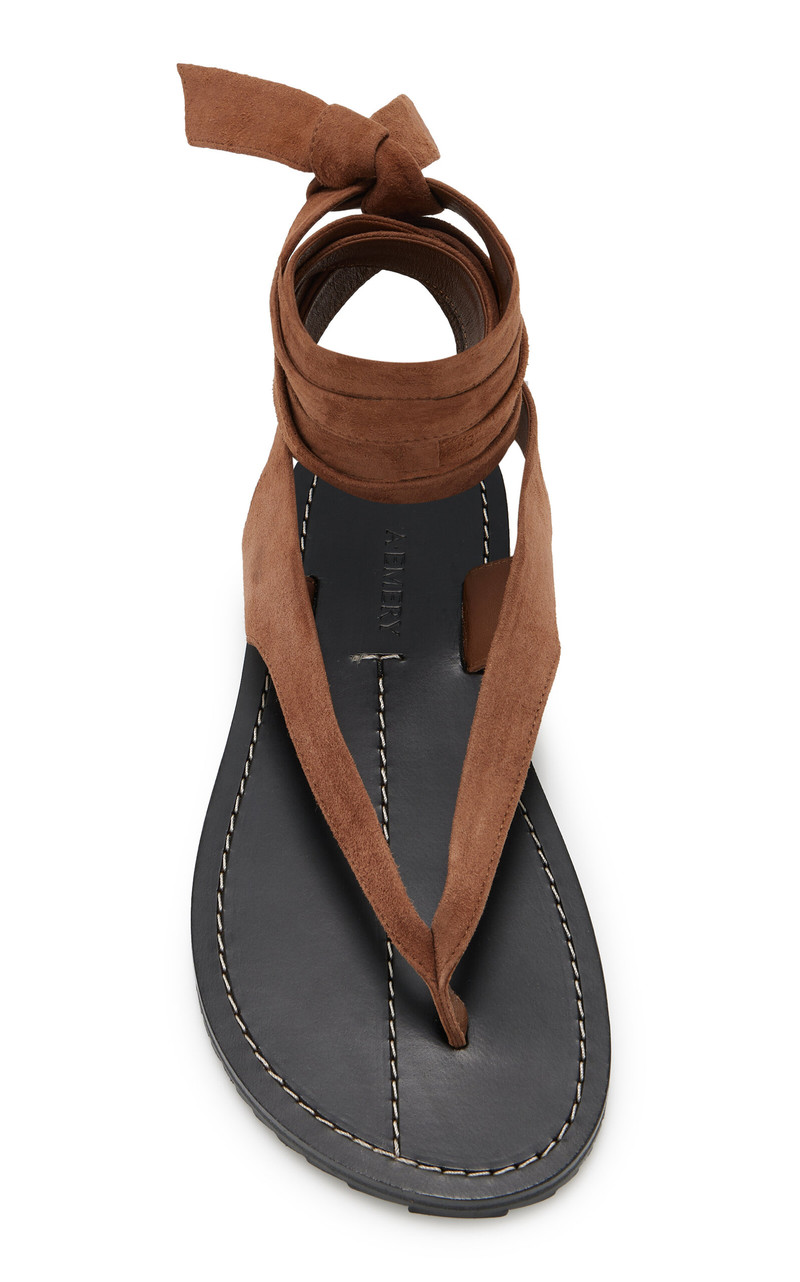A.EMERY Elmer Lace-Up Suede Sandals tan outlook