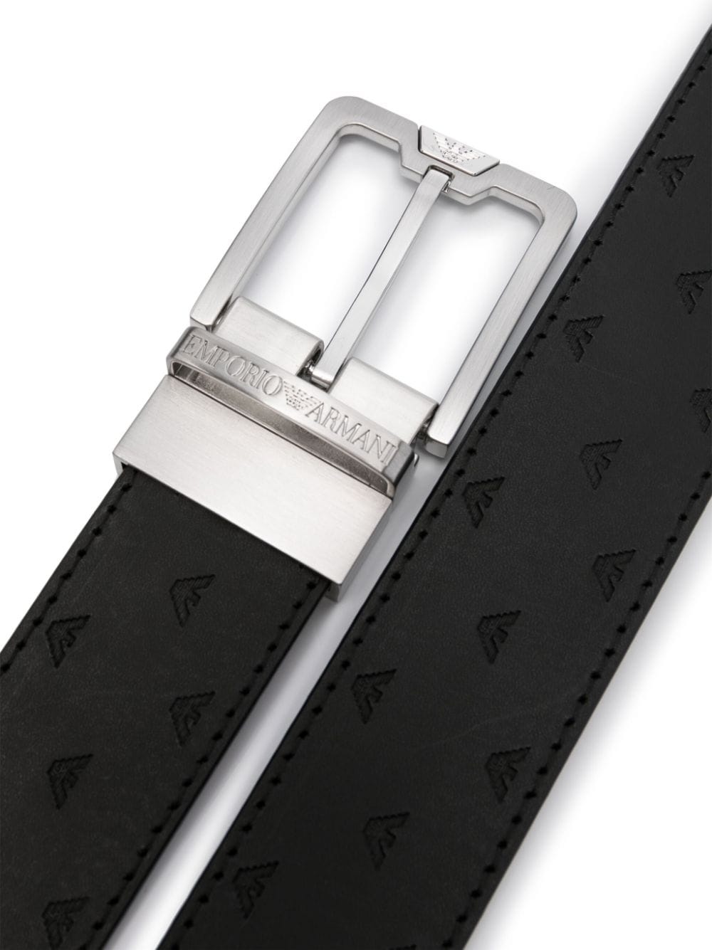 logo-debossed reversible leather belt - 2