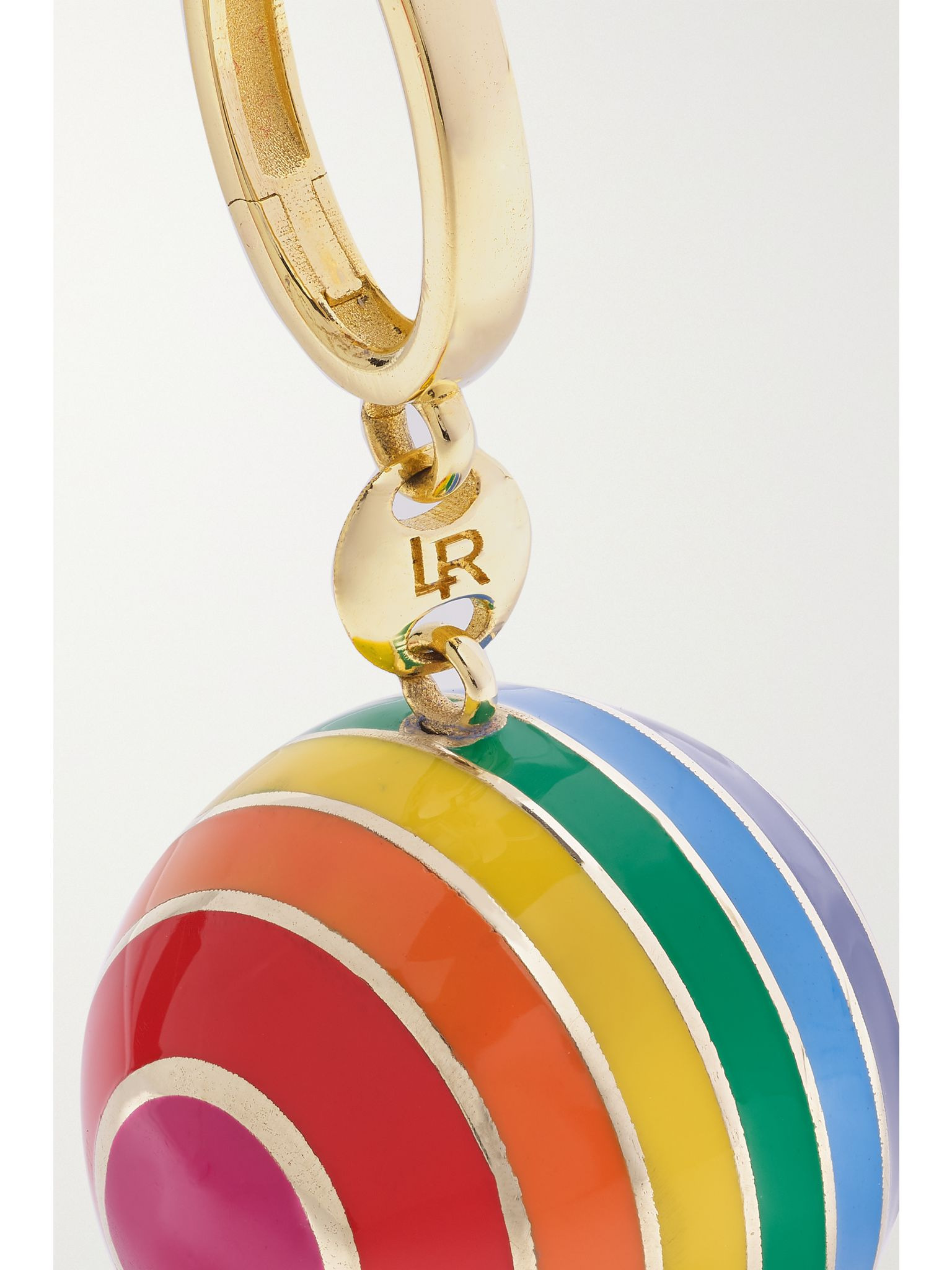 14-karat gold enamel earrings Multi - 4