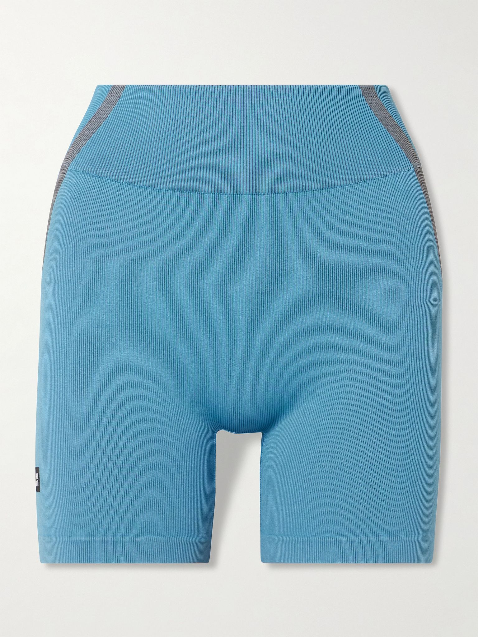 Studio ribbed stretch shorts Blue - 1