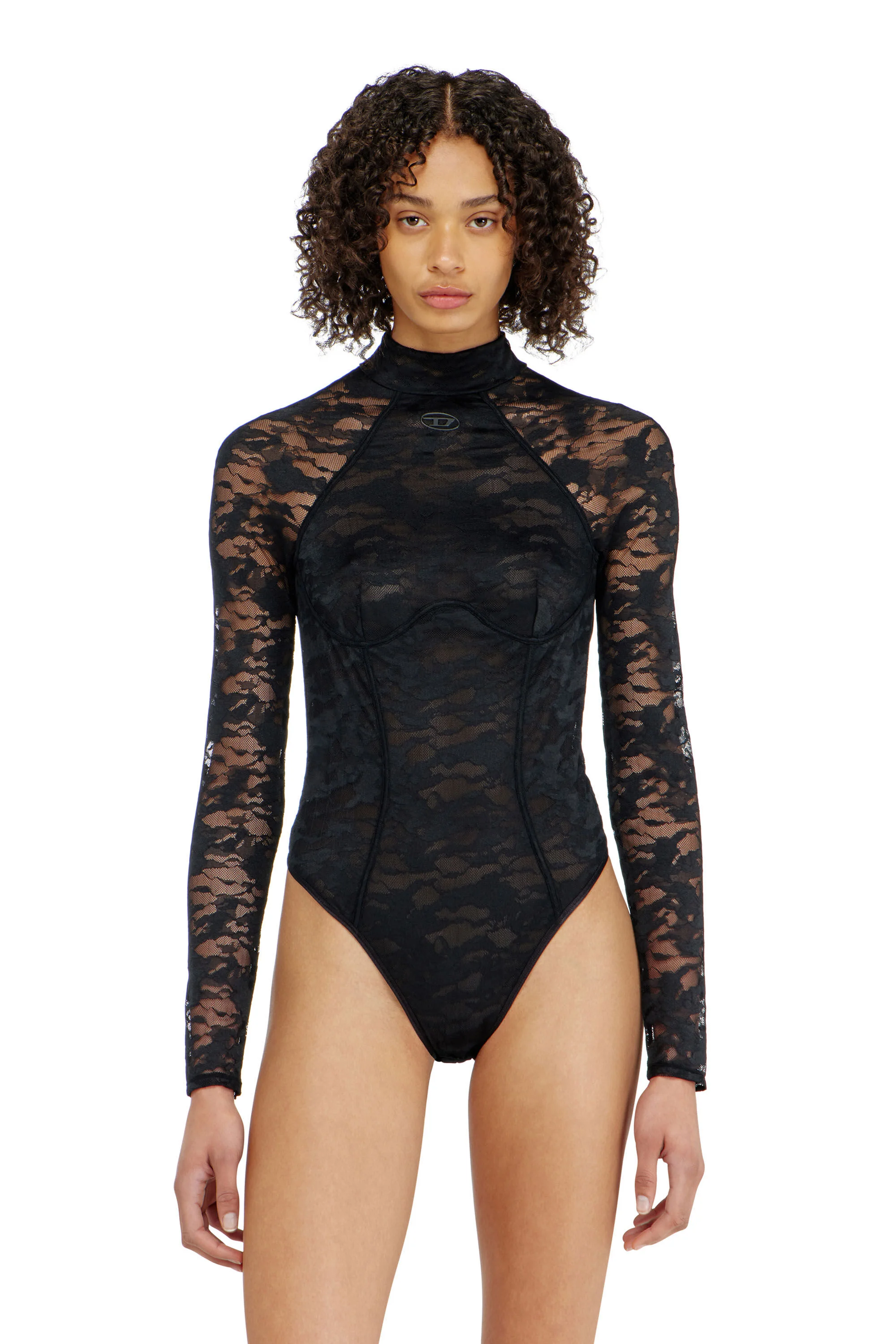 BODYSUIT IN NYLON LACE WITH OPEN BACK - 1