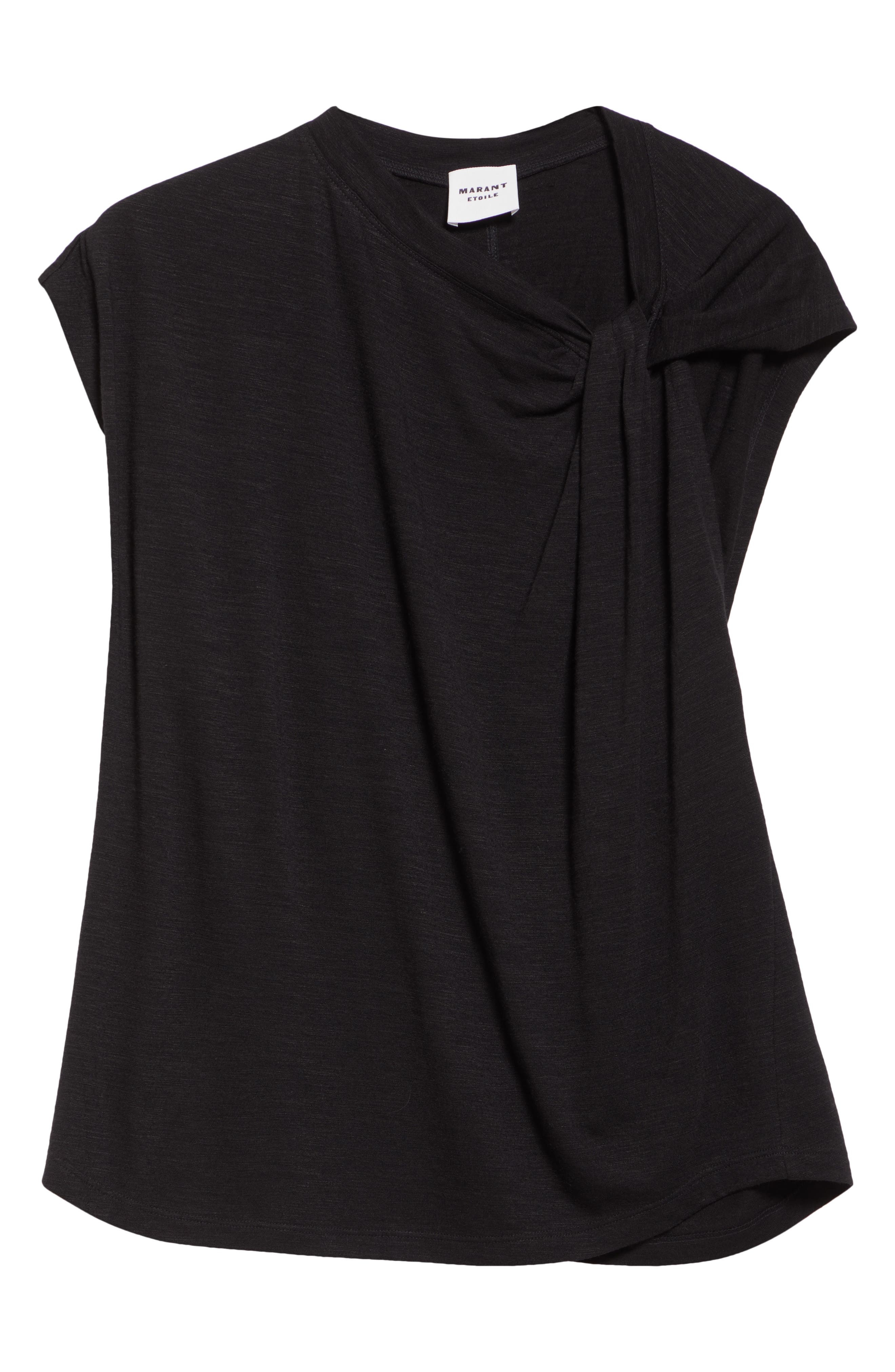 Isabel Marant Nayda Asymmetric Cotton Slub Top in Black at Nordstrom - 6