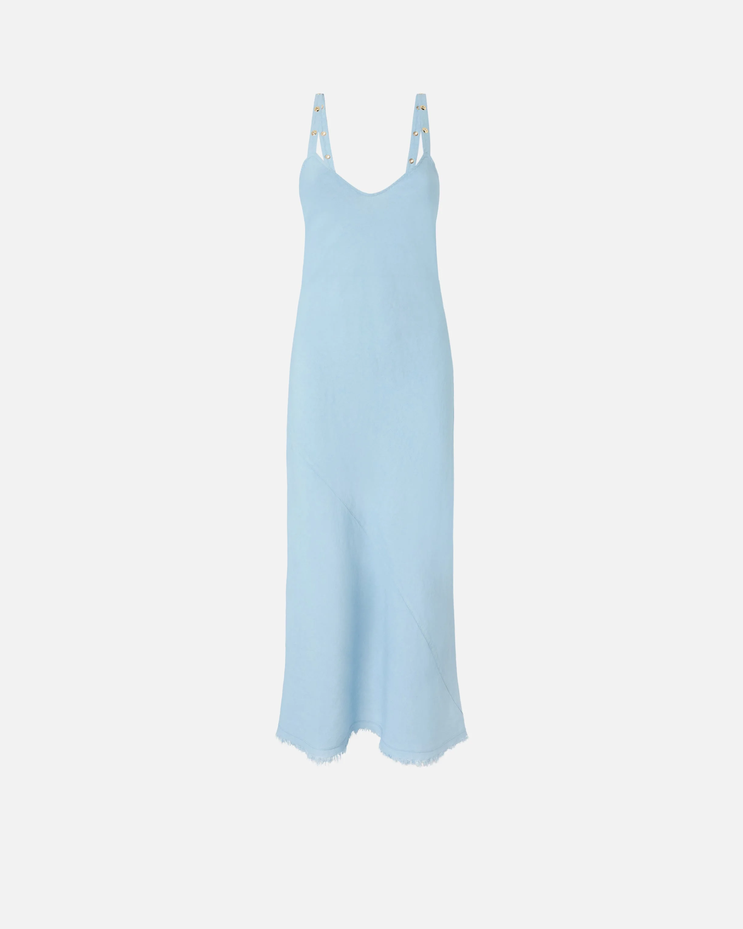 MIDI SLIP DRESS WITH DECORATED STRAPS - 1